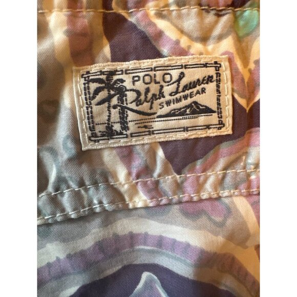 Polo Ralph Lauren Purple Paisley Print Swim Shorts XXL Preppy Beach - Picture 7 of 7